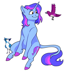 Size: 950x1050 | Tagged: safe, artist:malphym, derpibooru import, oc, oc:bird song, bird, pony, unicorn, female, mare, simple background, solo, transparent background