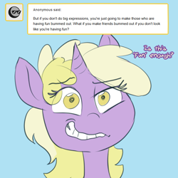 Size: 750x750 | Tagged: safe, artist:jitterbugjive, derpibooru import, dinky hooves, pony, lovestruck derpy, solo