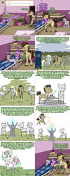 Size: 1502x3758 | Tagged: safe, artist:sugar0612, artist:thelastrunicorn, derpibooru import, amethyst star, derpy hooves, dinky hooves, doctor whooves, sparkler, pony, comic, crying, dialogue, doctor who, golem, lovestruck derpy, sonic screwdriver, spear, tardis, the doctor, weapon