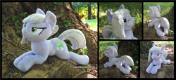 Size: 3840x1754 | Tagged: safe, artist:peruserofpieces, derpibooru import, limestone pie, earth pony, pony, beanie (plushie), female, lying down, mare, plushie, prone, tree