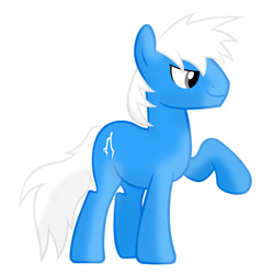 Size: 1280x1280 | Tagged: safe, artist:ask-fleetfoot, derpibooru import, oc, oc:cerulean bolt, earth pony, pony, male, simple background, solo, stallion, white background