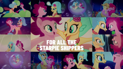 Size: 1968x1107 | Tagged: safe, derpibooru import, edit, edited screencap, editor:quoterific, screencap, pinkie pie, princess skystar, earth pony, pony, my little pony: the movie