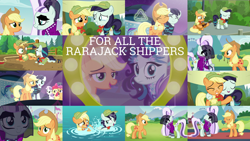 Size: 1972x1110 | Tagged: safe, derpibooru import, edit, edited screencap, editor:quoterific, screencap, apple bloom, applejack, coloratura, scootaloo, sweetie belle, earth pony, pony, the mane attraction, countess coloratura, cutie mark crusaders, female, filly, filly applejack, filly coloratura, lesbian, rara, rarajack, shipping, younger