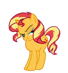 Size: 1154x1239 | Tagged: safe, artist:gmaplay, derpibooru import, sunset shimmer, pony, unicorn, seductive look, seductive pose, simple background, solo, transparent background