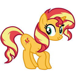 Size: 1562x1470 | Tagged: safe, artist:gmaplay, derpibooru import, sunset shimmer, pony, unicorn, ass up, butt, simple background, solo, transparent background