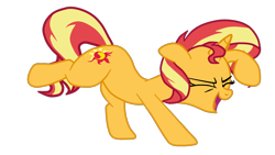 Size: 1878x1057 | Tagged: safe, artist:gmaplay, derpibooru import, sunset shimmer, pony, unicorn, cute, dancing, shimmerbetes, simple background, solo, transparent background