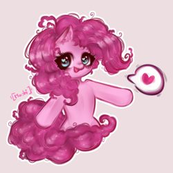 Size: 1080x1080 | Tagged: safe, artist:mwshi, derpibooru import, pinkie pie, earth pony, pony, big eyelashes, blushing, bronybait, cute, daaaaaaaaaaaw, diapinkes, ear fluff, ears, heart, heart eyes, open mouth, ponk, signature, stray strand, wingding eyes