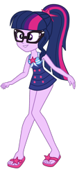 Size: 936x2100 | Tagged: safe, artist:gmaplay, derpibooru import, sci-twi, twilight sparkle, human, better together, equestria girls, forgotten friendship, clothes, one-piece swimsuit, simple background, sleeveless, solo, swimsuit, transparent background, vector