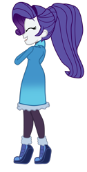 Size: 908x1795 | Tagged: safe, artist:gmaplay, derpibooru import, rarity, human, better together, equestria girls, holidays unwrapped, clothes, eyes closed, open mouth, simple background, solo, transparent background, vector, winter outfit