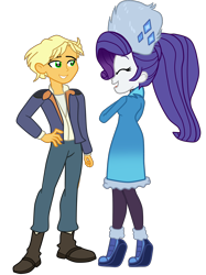 Size: 1478x1972 | Tagged: safe, artist:gmaplay, derpibooru import, ragamuffin (equestria girls), rarity, better together, equestria girls, holidays unwrapped, female, male, rarimuffin, shipping, simple background, straight, transparent background