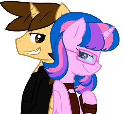 Size: 7200x6715 | Tagged: safe, artist:ejlightning007arts, derpibooru import, oc, oc:ej, oc:hsu amity, alicorn, pony, amityej, back to back, clothes, crossover, female, glasses, heart eyes, jedi, male, mare, oc x oc, shipping, simple background, smiling, stallion, star wars, straight, transparent background, vector, wingding eyes