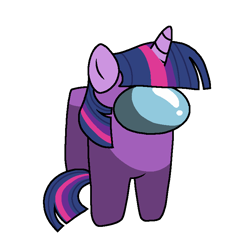 Size: 768x768 | Tagged: safe, artist:donidyde, derpibooru import, twilight sparkle, unicorn twilight, unicorn, among us, crossover, horn, simple background, solo, white background