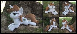 Size: 3983x1754 | Tagged: safe, artist:peruserofpieces, derpibooru import, oc, oc:littlepip, pony, unicorn, fallout equestria, beanie (plushie), determined, female, lying down, mare, plushie, prone, smiling, tree