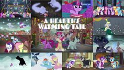 Size: 1972x1110 | Tagged: safe, derpibooru import, edit, edited screencap, editor:quoterific, screencap, aloe, amethyst star, apple bloom, applejack, berry punch, berryshine, big macintosh, blossomforth, bon bon, bulk biceps, button mash, carrot cake, cheerilee, cookie crumbles, cup cake, daisy, derpy hooves, diamond tiara, dinky hooves, doctor whooves, featherweight, flower wishes, flutterholly, fluttershy, granny smith, helia, hondo flanks, lily, lily valley, lotus blossom, lyra heartstrings, merry, neon lights, pinkie pie, pipsqueak, pound cake, princess luna, professor flintheart, pumpkin cake, rainbow blaze, rainbow dash, rarity, rising star, roseluck, ruby pinch, rumble, scootaloo, silver spoon, snails, snips, snowfall frost, sparkler, spike, spirit of hearth's warming past, starlight glimmer, sweetie belle, sweetie drops, thunderlane, truffle shuffle, twilight sparkle, twilight sparkle (alicorn), twist, written script, alicorn, dragon, earth pony, pegasus, pony, unicorn, windigo, a hearth's warming tail, book, female, filly, filly starlight glimmer, mane six, snow, snowdash, snowfall, spirit of hearth's warming presents, spirit of hearth's warming yet to come, twilight's castle, winter, younger
