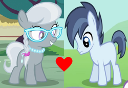 Size: 1076x740 | Tagged: safe, derpibooru import, edit, edited screencap, screencap, shady daze, silver spoon, the cutie pox, twilight time, cropped, female, foal, heart, male, shadyspoon, shipping, shipping domino, shipping fuel, straight