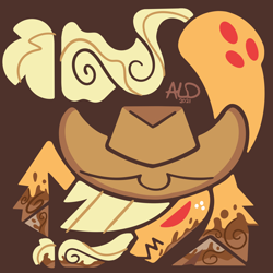 Size: 4000x4000 | Tagged: safe, artist:aaron lewis davidson, derpibooru import, applejack, earth pony, pony, cowboy hat, hat, minimalist, modern art, monster hunter, monster hunter world, mud, stetson