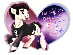 Size: 1700x1300 | Tagged: safe, artist:brainiac, derpibooru import, earth pony, pony, bowtie, chest fluff, clothes, ears, floppy ears, gem, male, simple background, solo, stallion, steven quartz universe, steven universe, suit, text, transparent background, tuxedo, unshorn fetlocks