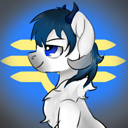 Size: 1024x1024 | Tagged: safe, artist:brainiac, derpibooru import, oc, oc only, pony, bust, christmas gift, profile, solo, vault-tec logo