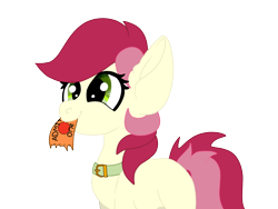 Size: 1600x1200 | Tagged: safe, artist:brainiac, derpibooru exclusive, derpibooru import, roseluck, pony, collar, cute, cuteluck, digital art, female, golden ticket, pet play, pony pet, rosepet, simple background, solo, transparent background