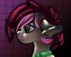 Size: 2500x2000 | Tagged: safe, artist:brainiac, derpibooru import, roseluck, earth pony, pony, >:c, collar, digital art, ears, female, floppy ears, frown, mare, pony pet, profile, rosepet, solo, vent art