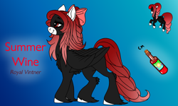 Size: 3907x2344 | Tagged: safe, artist:brainiac, derpibooru exclusive, derpibooru import, oc, oc:summer wine, pegasus, pony, female, mare, red and black oc, reference sheet, solo, unshorn fetlocks