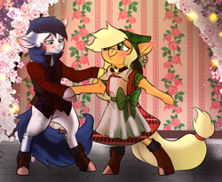 Size: 3907x3200 | Tagged: safe, artist:brainiac, derpibooru import, applejack, oc, oc:constance everheart, earth pony, pony, bronycon, bronycon 2019, canon x oc, cute, everjack, female, male, ocbetes, shipping, straight