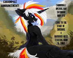 Size: 1280x1024 | Tagged: safe, artist:brainiac, derpibooru import, oc, oc:velvet remedy, fallout equestria, announcement, collar, fluffy, frog (hoof), second life, solo, text, underhoof