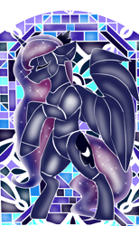 Size: 1920x3125 | Tagged: safe, artist:brainiac, derpibooru import, princess luna, alicorn, pony, female, solo, stained glass