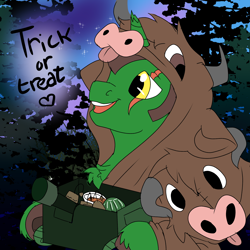 Size: 2344x2344 | Tagged: safe, artist:brainiac, derpibooru exclusive, derpibooru import, oc, oc only, oc:servus, oc:servus liber, fallout equestria, brahmin, solo, text