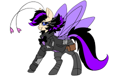 Size: 1920x1200 | Tagged: safe, artist:brainiac, derpibooru import, oc, oc only, oc:shotglass, breezie, fallout equestria, clothes, dnd, dungeons and dragons, female, pathfinder, pen and paper rpg, rpg, simple background, solo, spy, transparent background, tuxedo