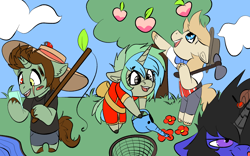 Size: 1920x1200 | Tagged: safe, artist:brainiac, derpibooru import, oc, oc:brush stroke, oc:haymaker, oc:piper, oc:servus, oc:servus liber, animal crossing, animal crossing: new horizons