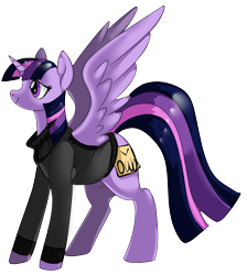 Size: 1170x1308 | Tagged: safe, artist:brainiac, derpibooru exclusive, derpibooru import, twilight sparkle, twilight sparkle (alicorn), alicorn, pony, clothes, demonstration, female, mare, owo, simple background, slponycon, smiling, solo, spread wings, transparent background, tutorial, video in description, wings