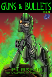 Size: 1563x2344 | Tagged: safe, artist:brainiac, derpibooru exclusive, derpibooru import, oc, oc:steelhooves, fallout equestria, magazine cover, male, solo, steel ranger