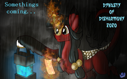 Size: 1920x1200 | Tagged: safe, artist:brainiac, derpibooru exclusive, derpibooru import, oc, oc:kokuma, kirin, advertisement, female, mare, ruby kirin, second life, solo, spirit paper