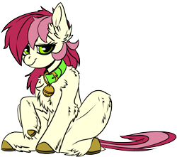 Size: 2440x2160 | Tagged: safe, artist:brainiac, derpibooru import, roseluck, earth pony, pony, bell, bell collar, cat bell, collar, cute, cuteluck, fluffy, pet play, pony pet, rosepet, solo