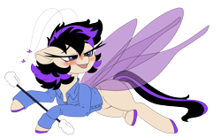 Size: 3840x2377 | Tagged: safe, artist:brainiac, derpibooru import, oc, oc only, oc:shotglass, breezie, clothes, female, mare, pathfinder, simple background, solo, spy pony, transparent background, unshorn fetlocks