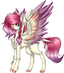 Size: 1024x1168 | Tagged: safe, artist:adakola, ponerpics import, oc, oc only, oc:hawky, pegasus, pony, chest fluff, colored wings, female, mare, multicolored wings, simple background, solo, transparent background