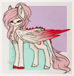 Size: 1024x1052 | Tagged: safe, artist:adakola, ponerpics import, oc, oc only, oc:scarlt, dracony, hybrid, pony, female, skyler, solo