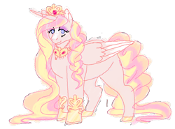 Size: 1092x809 | Tagged: safe, artist:dr4m4-qu33n, derpibooru import, oc, alicorn, pony, alicorn oc, colored wings, eyelashes, female, hoof shoes, horn, jewelry, mare, simple background, solo, tiara, transparent background, two toned wings, wings