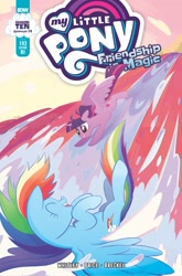 Size: 2063x3131 | Tagged: safe, artist:roopsha mandal, derpibooru import, idw, rainbow dash, twilight sparkle, twilight sparkle (alicorn), alicorn, pegasus, spoiler:comic, spoiler:comic102, comic cover, female, season 10, waterfall