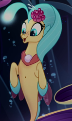 Size: 474x803 | Tagged: safe, derpibooru import, screencap, princess skystar, seapony (g4), my little pony: the movie, belly button, cropped, cute, female, skyabetes, solo, underwater