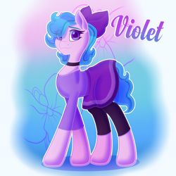 Size: 3000x3000 | Tagged: safe, artist:sandstormsarrives, derpibooru import, oc, oc only, oc:violet, earth pony, pony, clothes, female, skirt, solo