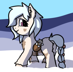Size: 460x451 | Tagged: safe, artist:neuro, derpibooru import, oc, oc only, oc:puffins, oc:totem, earth pony, pony, /mlp/, baby, baby carrier, baby pony, braided tail, coat markings, cute, daaaaaaaaaaaw, duo, ear fluff, ears, eyes closed, female, filly, fluffy, foal, lidded eyes, looking back, looking down, mare, mother and child, ocbetes, parent and child, smiling, snow, snow mare, snowpony (species), taiga pony, tail, unshorn fetlocks, yakutian horse
