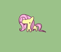 Size: 887x758 | Tagged: safe, artist:nawniii, derpibooru import, fluttershy, pony, :p, chibi, cute, dot eyes, green background, shyabetes, simple background, solo, tongue, tongue out