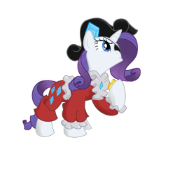 Size: 3000x3000 | Tagged: artist needed, safe, color edit, derpibooru import, edit, editor:ziara12, rarity, pony, unicorn, clothes, colored, eyepatch, female, hat, mare, pirate, pirate hat, raised hoof, raised leg, simple background, solo, transparent background