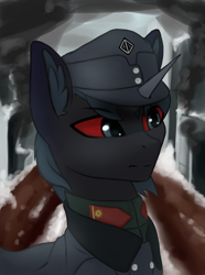 Size: 3120x4200 | Tagged: safe, artist:闪电_lightning, derpibooru import, oc, oc only, unicorn, equestria at war mod, red eyes