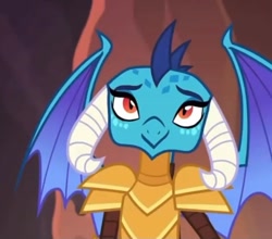 Size: 646x569 | Tagged: safe, derpibooru import, screencap, princess ember, dragon, gauntlet of fire, armor, cropped