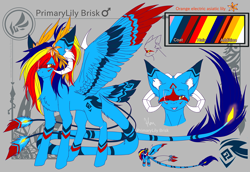 Size: 960x661 | Tagged: safe, artist:primarylilybrisk, derpibooru import, oc, oc only, oc:primarylily brisk, pegasus, pony, coat markings, male, solo, spread wings, stallion, standing, wings