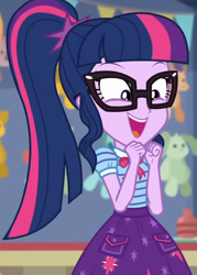 Size: 1376x1920 | Tagged: safe, derpibooru import, screencap, sci-twi, twilight sparkle, better together, equestria girls, rollercoaster of friendship, cropped, solo