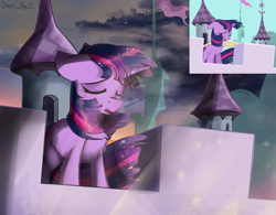 Size: 1520x1186 | Tagged: safe, artist:yuris, derpibooru import, twilight sparkle, unicorn twilight, pony, unicorn, the crystal empire, chest fluff, ears, floppy ears, scene interpretation, solo, the failure song